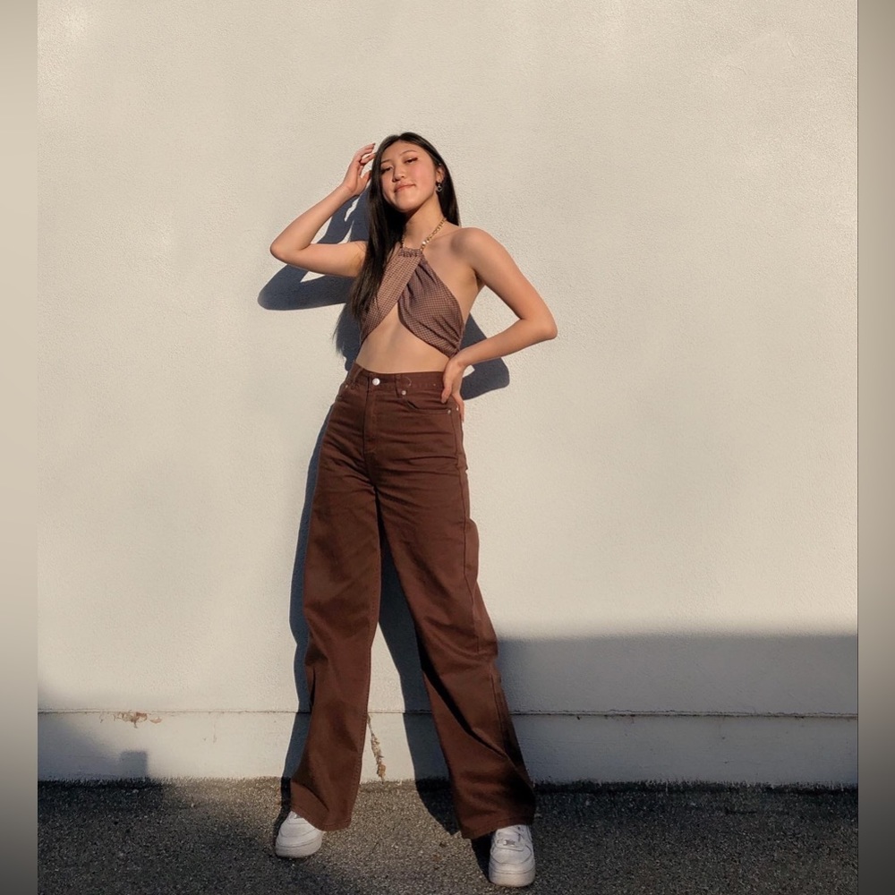 BROWN PANTS + TOP SET